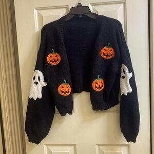 Halloween ghost pumpkin jack o lantern cardigan